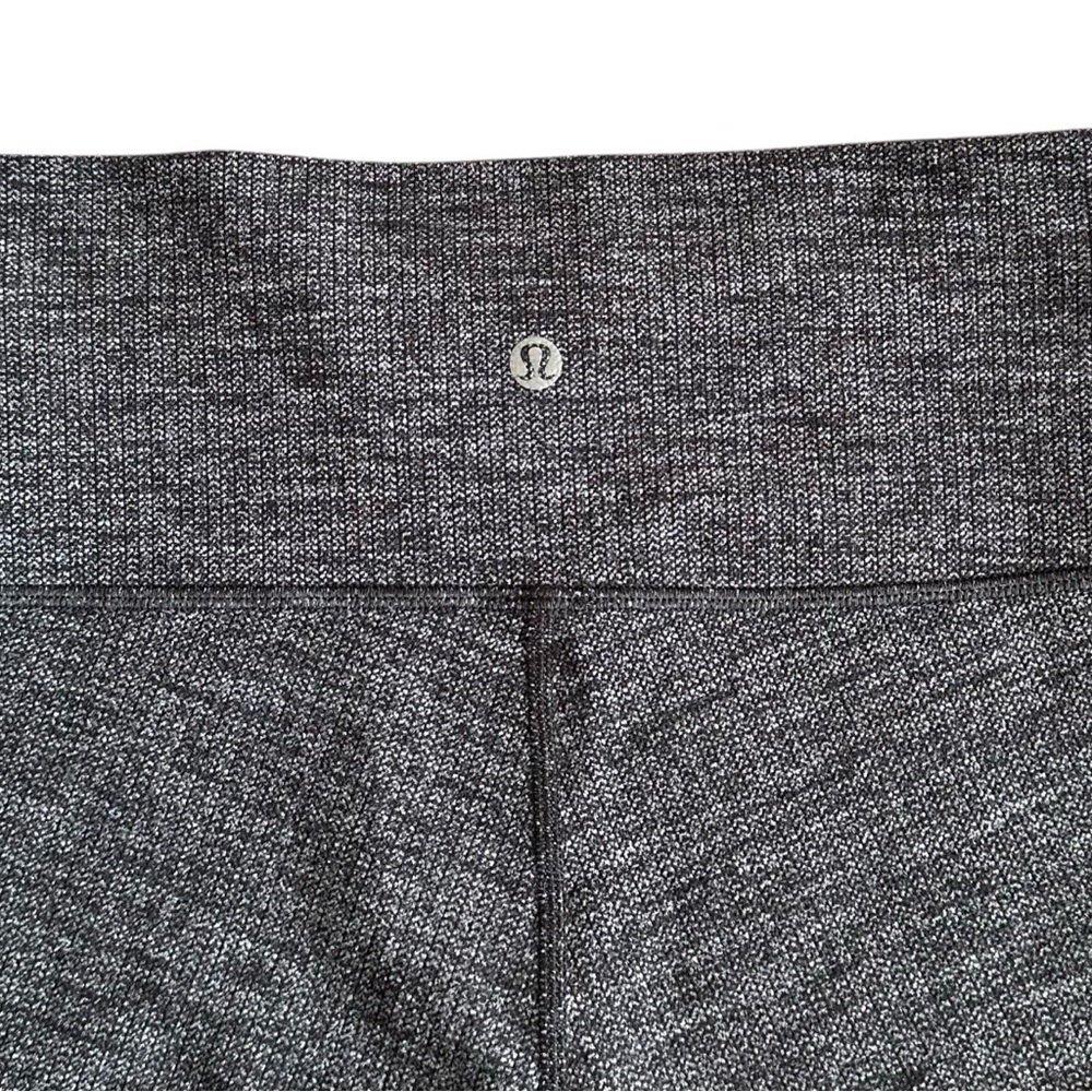 Lululemon Wunder Under High-Rise Leggings 28" Heathered Knit Black Luon Size 6 - Picture 3 of 7